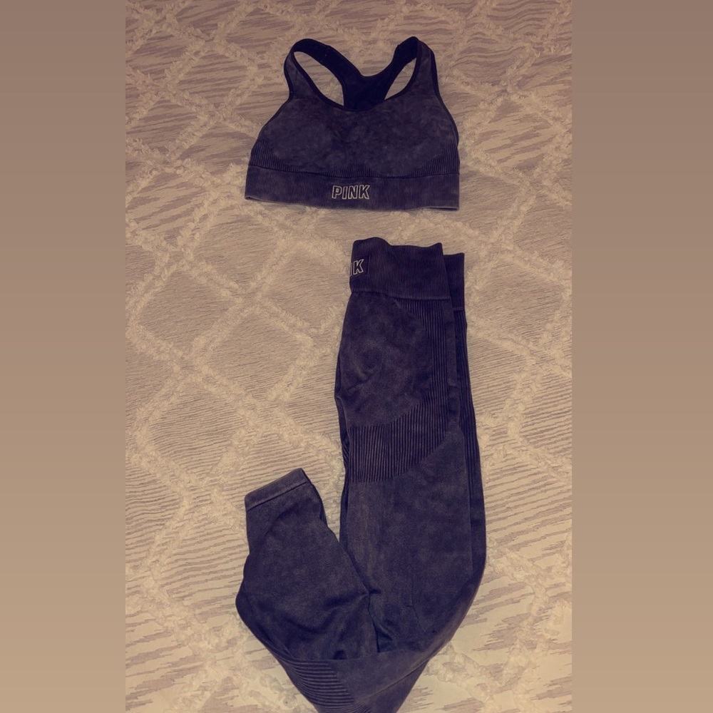 Pink workout set (sports bra and leggings)